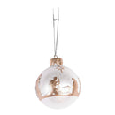 Dicksons Decorative Holiday Hanging Christmas Tree Ornament 3 x 3.5 Inch Resin Gold and Silver Nativity Orb