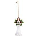 Dicksons Decorative Holiday Hanging Christmas Tree Ornament 2 x 4 Inch Resin Angel with Wreath and Holly Wings