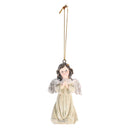 Dicksons Decorative Holiday Hanging Christmas Tree Ornament 1.75 x 3.5 Inch Resin Glittered Praying Angel