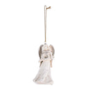 Dicksons Decorative Holiday Hanging Christmas Tree Ornament 2 x 3.75 Inch Resin Angel with Wreath Floral