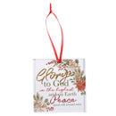 Dicksons Decorative Holiday Hanging Christmas Tree Ornament 3 Inch Glass Glory to God
