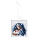 Dicksons Decorative Holiday Hanging Christmas Tree Ornament 3 Inch Glass Starry Night Mary with Baby Jesus