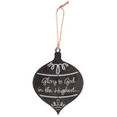 Dicksons Decorative Holiday Hanging Christmas Tree Ornament 4 x 5 Inch Metal Glory to God Black Bulb