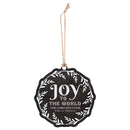 Dicksons Decorative Holiday Hanging Christmas Tree Ornament 4 Inch Metal Joy to The World Black Bulb