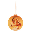 Dicksons Tiny Bundle World of Joy Amber 4 Inch Wood Hanging Christmas Ornament