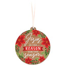Dicksons Reason for The Season Red and Green 4 Inch Wood Hanging Christmas Ornament