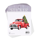 Dicksons Adhesive Christmas Sticker Decals Vinyl Red Farm Truck with Cross and Tree Pack of 6
