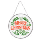 Dicksons Festive Christmas Suncatcher Hanging Ornament for Window 6 Inch Glass and Metal Whimsical Merry Christmas
