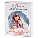 Dicksons Decorative Christmas Plaque Tabletop Block Sign 3 x 4 Inch MDF Nativity Scene Christ Is Lord