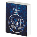 Dicksons Silent Night Holy Night Navy Blue and White 4 x 3 Inch Decorative Tabletop Block Sign