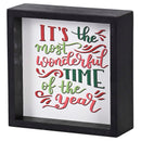 Dicksons Decorative Christmas Double Sided Tabletop Block Sign 2 x 6 Inch Wood Most Wonderful Time of the Year