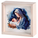 Dicksons Decorative Christmas Double Sided Tabletop Block Sign 2 x 6 Inch Wood Nativity Scene