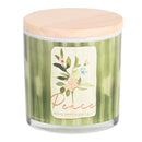 Dicksons Softly Scented Inspirational Christian Jar Candle with 50 Hour Burn Time 13 Ounce Soy Wax Double Cotton Wick Peace Love Joy