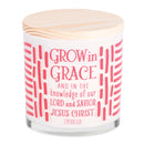 Dicksons Softly Scented Inspirational Christian Jar Candle with 50 Hour Burn Time 13 Ounce Soy Wax Double Cotton Wick Grow in Grace