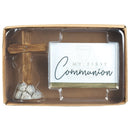 Dicksons My First Communion Encouraging Verse Decorative Brown 3 x 2 Resin and Paper Mini Cross Figurine with Card