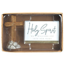 Dicksons We Welcome You Into Our Home Decorative Brown 3 x 2 Resin and Paper Mini Cross Figurine with Card