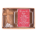 Dicksons Fear and Serve Him Red and White 3 Inch Resin Tabletop Figurine with Bookmark Card 2 PC Set