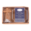 Dicksons Well Done, Good and Faithful Servant Blue and White 3 Inch Resin Tabletop Figurine with Bookmark Card 2 PC Set