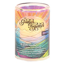 Dicksons, Classic Hymns, Inspirational Christian, Small, 6 inch Tall Glass Holder, Full Wrap Print, Includes LED 3 inch Round Pillar Candle, We Gather Together