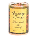 Dicksons, Classic Hymns, Inspirational Christian, Small, 6 inch Tall Glass Holder, Full Wrap Print, Includes LED 3 inch Round Pillar Candle, Amazing Grace