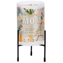 Mom - The Lord Bless You and Keep You - 8 Inch Frosted Glass Pillar Candle Holder