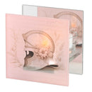Dicksons Be Strong Put On The Full Armor of God Ephesians 6:10-20 Blush Pink Glass Tealight Candle Holder 4 x 4 Inch