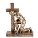 Dicksons Called to Pray Cross Police Officer Romans 12:12 Gold Resin Collectible Figurine Statue 8 x 5.5 Inch