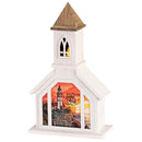 Dicksons, Classic Hymns, Inspirational Christian, 14.5 inch Tall, Table Top Decoration, Church Village Figure, Includes LED Tea Light Holder, The Solid Rock