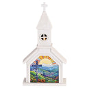 Dicksons, Classic Hymns, Inspirational Christian, 14.5 inch Tall, Table Top Decoration, Church Village Figure, Includes LED Tea Light Holder, Rock of Ages