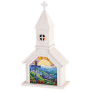 Dicksons, Classic Hymns, Inspirational Christian, 14.5 inch Tall, Table Top Decoration, Church Village Figure, Includes LED Tea Light Holder, Rock of Ages