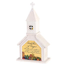 Dicksons, Classic Hymns, Inspirational Christian, 14.5 inch Tall, Table Top Decoration, Church Village Figure, Includes LED Tea Light Holder, Sweet Hour of Prayer