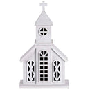 Dicksons Christmas Tabletop Figurine Festive Holiday Décor 7.75 x 13.5 Inch Wood White Church with Cross