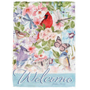 Dicksons Welcome Blue Floral 18 x 13 Inch Polyester Outdoor Garden Flag