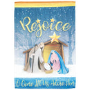 Dicksons O Come Let Us Adore Him Blue and Gold Tone 18 x 13 Inch Christmas Outdoor Garden Flag