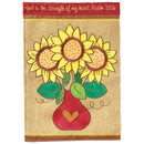 Dicksons God Is Strength Of My Heart Psalm 73:26 Embroidered 13 x 18 Polyester Outdoor Hanging Garden Flag