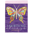 Dicksons I Am With Your Always Purple Butterfly Embroidered 13 x 18 Polyester Outdoor Hanging Garden Flag