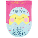 Dicksons Chick He Is Risen Alleluia Double Thickness Multicolor 13 x 18 Polyester Garden Size Applique Flag