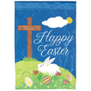 Dicksons Happy Easter Bunny and Eggs Applique Decorative Multicolor 13 x 18 Polyester Garden Size Applique Flag