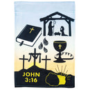Dicksons Life of Christ Sunrise Silhouette 13 x 18 Polyester Garden Flag