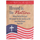 Dicksons Blessed Is the Nation Red, White, and Blue 18 x 13 Inch Polyester Decorative Garden Flag