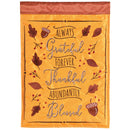 Dicksons Grateful, Thankful, Blessed Yellow and Brown 18 x 13 Inch Polyester Decorative Garden Flag