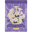 Dicksons Happy Easter Lilies Purple And Ivory 13 x 18 Polyester Outdoor Decorative Garden Sidewalk Front Yard Flag