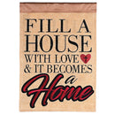 Dicksons Fill A House With Love And It Becomes A Home Sandy Brown 13 x 18 Polyester Outdoor Decorative Garden Sidewalk Front Yard Flag