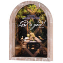 Dicksons Inspirational Christian Wall Hanging Rustic Farmhouse Arched Window Wall Décor 11 x 15 Inch Glass With Distressed Wood Frame See That the Lord Is Good