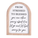 Dicksons From Stressed To Blessed White Wash Wood and Glass Tabletop or Hanging Wall Art 15 x 11.75 Inch