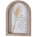 Dicksons Inspirational Christian Wall Hanging Rustic Farmhouse Arched Window Wall Décor 9 x 13 Inch Glass With Distressed Wood Frame May the God of Hope