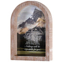 Dicksons Inspirational Christian Wall Hanging Rustic Farmhouse Arched Window Wall Décor 9 x 13 Inch Glass With Distressed Wood Frame Mountain If You Have Faith