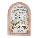 Dicksons Praise God From Blessings Flow White Wash Wood and Glass Tabletop or Hanging Wall Art 12.75 x 9 Inch