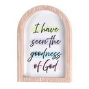 Dicksons I Have Seen The Goodness of God White Wash Wood and Glass Tabletop or Hanging Wall Art 12.75 x 9 Inch