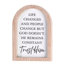 Dicksons Life Changes God Remains Constant White Wash Wood and Glass Tabletop or Hanging Wall Art 12.75 x 9 Inch
